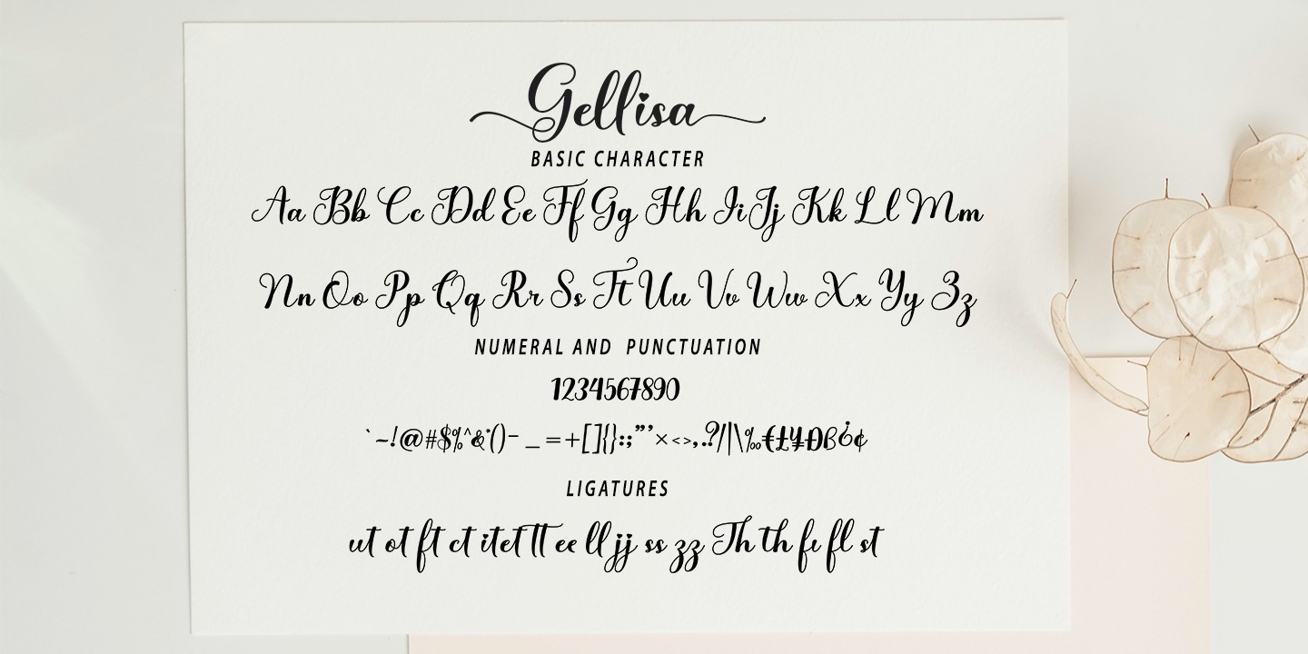 Пример шрифта Gellisa Script #2